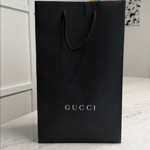 Gucci Paper Shopping Bag Black Gift Bag